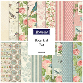Botanical Tea  Yardage by Graphic 45 for White Owl Textiles