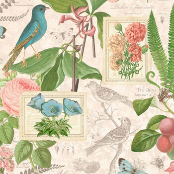 Botanical Tea W130-046-185 Spring Duet Cream by Graphic 45 for White Owl Textiles