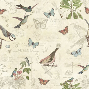 Botanical Tea W130-049-175 Hello Friend Multi by Graphic 45 for White Owl Textiles