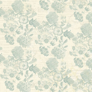 Botanical Tea W130-051-177 Fauna Cream Teal by Graphic 45 for White Owl Textiles