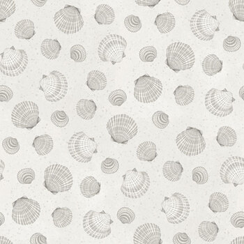 Coastal Treasures W100-038-119 Scallop Toss Ivory by Nicole Tamarin for White Owl Textiles