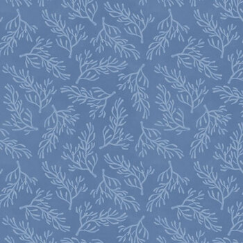 Coastal Treasures W100-039-777 Coral Blue by Nicole Tamarin for White Owl Textiles