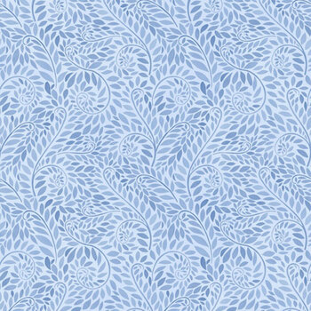 Coastal Treasures W100-040-777 Scroll Light Blue by Nicole Tamarin for White Owl Textiles