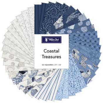 Coastal Treasures  5" Stamps Nicole Tamarin for White Owl Textiles