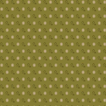 Amethyst Meadow R222168D Oval Leaves Green by Paula Barnes for Marcus Fabrics