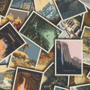 National Parks Wilderness & Wonder CD13290-MULTI Postcard Toss by Anderson Design Group for Riley Blake Designs