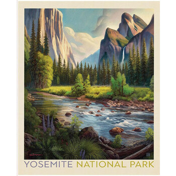 National Parks Wilderness & Wonder PD17710-PANEL Yosemite Poster Panel by Anderson Design Group for Riley Blake Designs