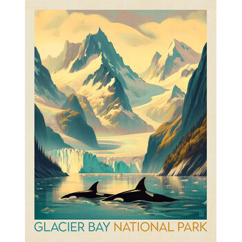 National Parks Wilderness & Wonder PD16130-PANEL Glacier Bay Poster Panel by Anderson Design Group for Riley Blake Designs