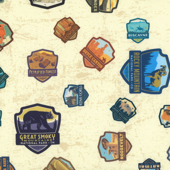 National Parks Wilderness & Wonder C8782-CREAM Patches by Anderson Design Group for Riley Blake Designs