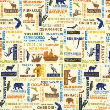 National Parks Wilderness & Wonder C8784-CREAM Word Print by Anderson Design Group for Riley Blake Designs
