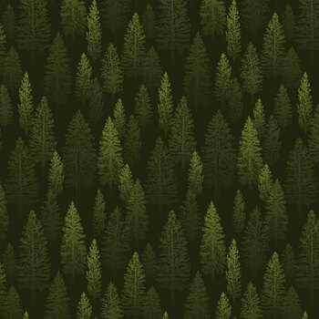 National Parks Wilderness & Wonder C19163-BLACK Trees by Anderson Design Group for Riley Blake Designs
