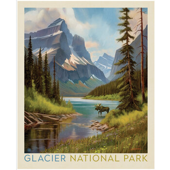 National Parks Wilderness & Wonder PD19148-PANEL Glacier Poster Panel by Anderson Design Group for Riley Blake Designs