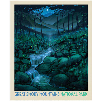 National Parks Wilderness & Wonder PD19150-PANEL Great Smoky Mountains Poster Panel by Anderson Design Group for Riley Blake Designs