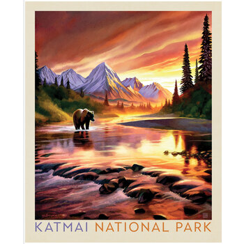 National Parks Wilderness & Wonder PD19152-PANEL Katmai Poster Panel by Anderson Design Group for Riley Blake Designs