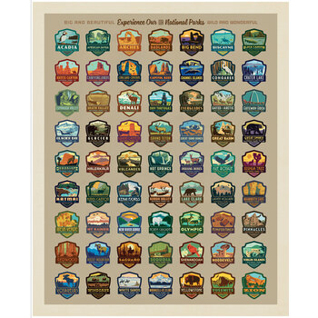 National Parks Wilderness & Wonder PD19159-PANEL 63 Emblems Panel by Anderson Design Group for Riley Blake Designs