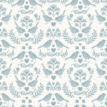Little Garden Path C19132-BLUE Birds by Lisa Audit for Riley Blake Designs