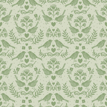 Little Garden Path C19132-GREEN Birds by Lisa Audit for Riley Blake Designs