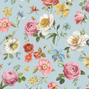 Little Garden Path CD19130-BLUE Main by Lisa Audit for Riley Blake Designs