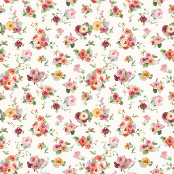 Little Garden Path CD19133-CREAM Flower Toss by Lisa Audit for Riley Blake Designs