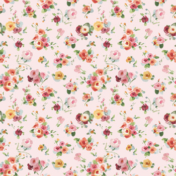 Little Garden Path CD19133-PINK Flower Toss by Lisa Audit for Riley Blake Designs