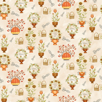 Feels Like Fall C19111-CREAM Flowers by Teresa Kogut for Riley Blake Designs