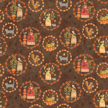 Feels Like Fall C19112-BROWN Wreaths by Teresa Kogut for Riley Blake Designs