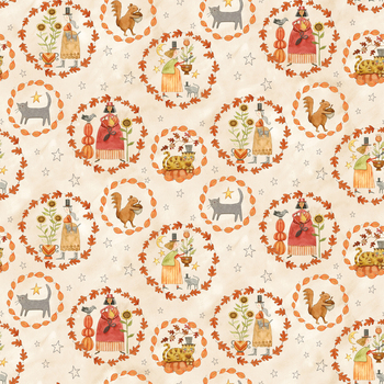 Feels Like Fall C19112-CREAM Wreaths by Teresa Kogut for Riley Blake Designs