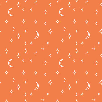 Vintage Boo C19266-PUMPKIN Stars and Moons by My Mind's Eye for Riley Blake Designs