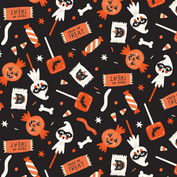 Vintage Boo GC19261-BLACK Glow in the Dark by My Mind's Eye for Riley Blake Designs