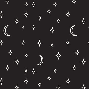Vintage Boo 108" Wide WB19269-BLACK Stars and Moons by My Mind's Eye for Riley Blake Designs