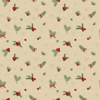 Peace on Earth C19192-EGGNOG Berry Clusters by Sandy Gervais for Riley Blake Designs