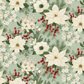 Peace on Earth CD19190-LTGREEN Main by Sandy Gervais for Riley Blake Designs