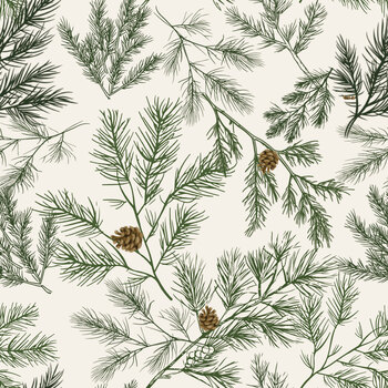 Peace on Earth 108" Wide WB19199-CREAM Pine by Sandy Gervais for Riley Blake Designs