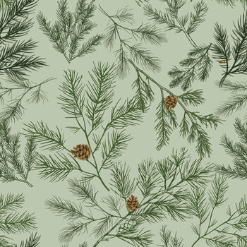 Peace on Earth 108" Wide WB19199-LTGREEN Pine by Sandy Gervais for Riley Blake Designs