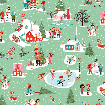 Christmas Cheer C19060-GREEN Main by Shawn Wallace for Riley Blake Designs