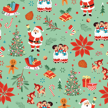 Christmas Cheer C19061-GREEN Season’s Greetings by Shawn Wallace for Riley Blake Designs