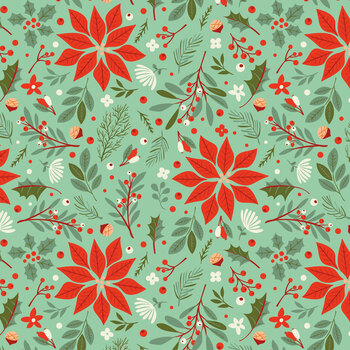 Christmas Cheer C19062-GREEN Christmas Floral by Shawn Wallace for Riley Blake Designs