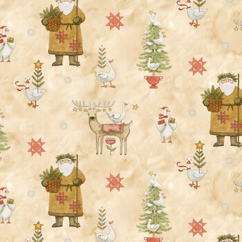 Waddle's Christmas C19290-CREAM Main by Teresa Kogut for Riley Blake Designs