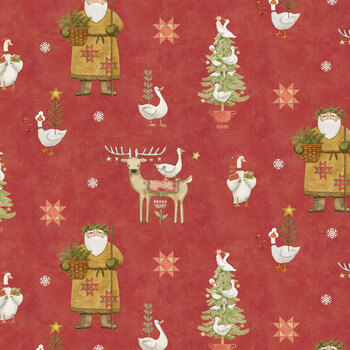 Waddle's Christmas C19290-RED Main by Teresa Kogut for Riley Blake Designs