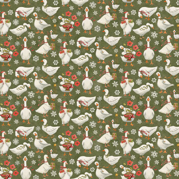 Waddle's Christmas C19291-AVOCADO Waddle’s Toss by Teresa Kogut for Riley Blake Designs