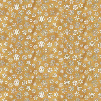Waddle's Christmas C19292-GOLD Snowfall by Teresa Kogut for Riley Blake Designs