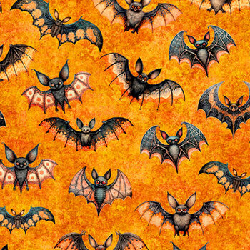 Jeepers Creepers 31014-O Bats by QT Fabrics