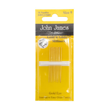 John James Gold'n Glide Milliners Needles - Size 9 - 10ct