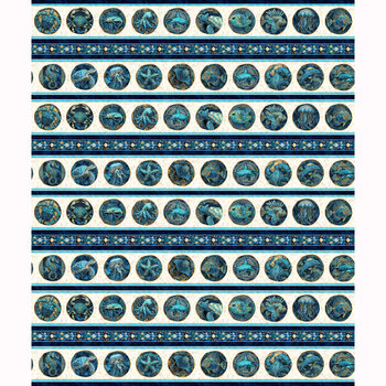 Deep Blue Dreams 32650-EB Under the Sea Border Stripe by Morris Creative Group for QT Fabrics