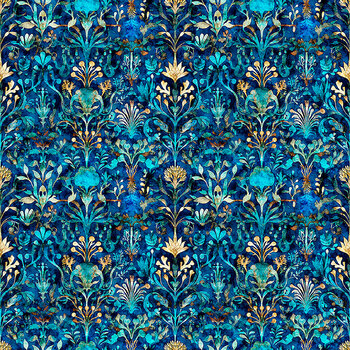 Deep Blue Dreams 32648-N Decorative Coral by Morris Creative Group for QT Fabrics