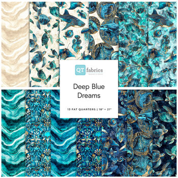 Deep Blue Dreams  Fat Quarter Bundle Morris Creative Group for QT Fabrics