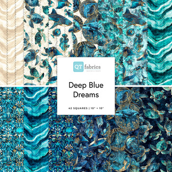 Deep Blue Dreams  10" Squares Morris Creative Group for QT Fabrics