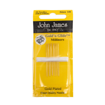 John James Gold'n Glide Milliners Needles - Size 10 - 10ct