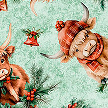 Highland Holiday 32802-Q Christmas Highland Cows by Morris Creative Group for QT Fabrics