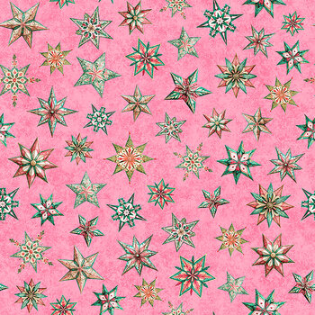 North Pole Magic 32627-P Christmas Stars Pink by Morris Creative Group for QT Fabrics